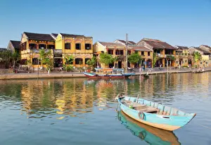 South East Asian Prints: Boat on Thu Bon River, Hoi An, UNESCO World Heritage Site