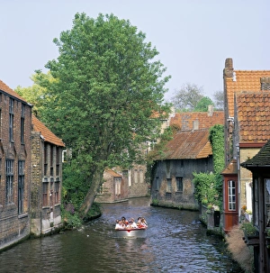 Channel Prints: Boat trips along the canals, Brugge (Bruges), Belgium, Europe