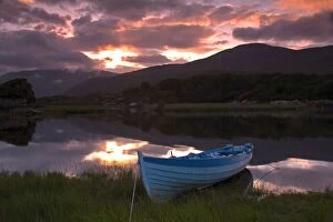 Moody Collection: Boat, Upper Lake, Killarney National Park, County Kerry, Munster, Republic of Ireland