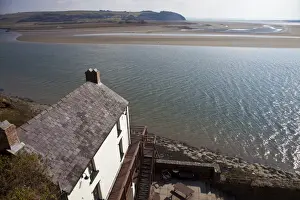 View From Above Prints: The Boathouse, where Dylan Thomas and his wife Caitlyn lived with their children from 1949 top 1953