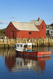 Images Dated 15th October 2007: Boathouse in Rockport Harbor, Cape Ann, Greater Boston Area, Massachusetts