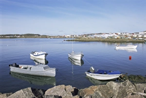Baffin Island Prints: Boats in the bay, Iqaluit, Baffin Island, Canadian Arctic, Canada, North America