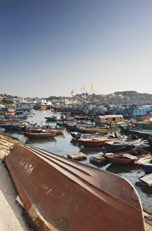 Hong Kong Prints: Boats in Cheung Chau Bay, Cheung Chau, Hong Kong, China, Asia