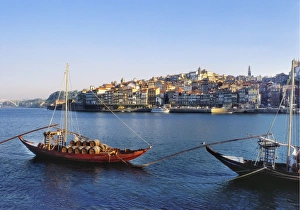 Douro River Prints: Boats on the Douro River, Porto, Portugal