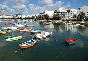 Lanzarote Prints: Boats in the harbour Charco de San Gines