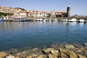 Collioure Prints: Boats in harbour, Chateau Royal, Eglise Notre-Dame-des-Anges, Collioure