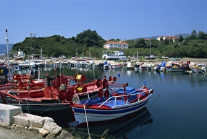 Zakynthos Prints: Boats in harbour at Lithakia