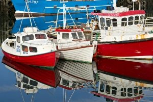 Number Prints: Boats in the Harbour at Stykkisholmur, Iceland, Polar Regions
