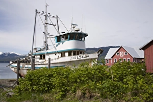 Hoonah Prints: Boats at Icy Strait Point Cannery Museum, Hoonah City, Chichagof Island