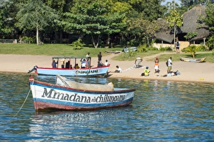 Malawi Prints: Boats on Lake Malawi, Cape Maclear, Malawi, Africa