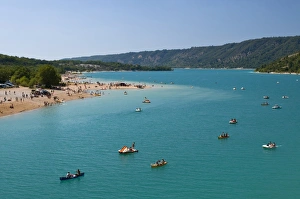 Images Dated 21st August 2008: Boats on Lake Sainte Croix, Alpes-de-Haute-Provence, Provence, France, Europe