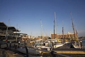 Images Dated 29th June 2009: Boats moared at Gunwharf Quay, Portsmouth, Hampshire, England, United Kingdom, Europe