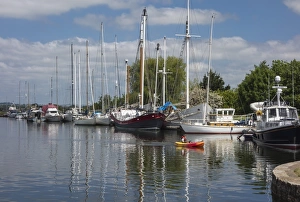 Exeter Prints: Boats moored in Exeter Ship Canal, Exeter, Devon, England, United Kingdom, Europe
