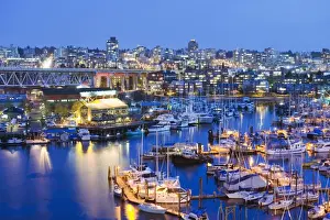 Inlet Prints: Boats moored at Granville Island, False Creek Harbour, Vancouver, British Columbia