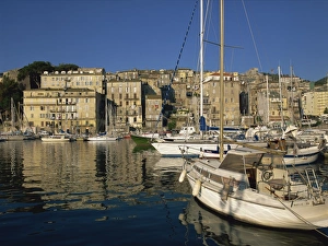 Bastia Prints: Boats moored in harbour, Bastia, Corsica, France, Mediterranean, Europe