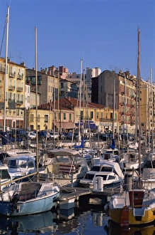 Boats moored in the harbour, Nice, Alpes Maritimes, French Riviera, Provence