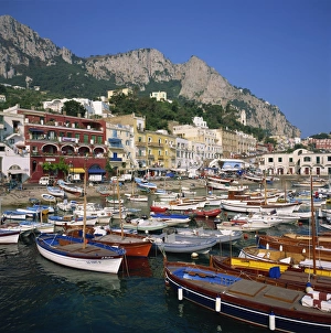 Boats moored in the Marina Grande