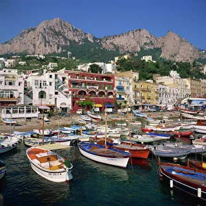Campania Prints: Boats moored in the Marina Grande