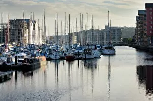 Somerset Collection: Boats moored in the newly completed marina in Portishead, Somerset, England, United Kingdom, Europe