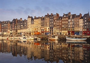 Calvados Prints: Boats Moored at the Old Dock, Honfleur, Normandy, France