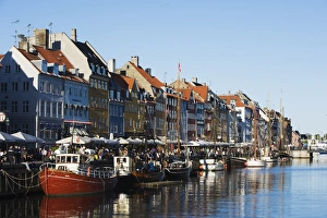 Nyhavn Prints: Boats in Nyhavn harbour, Copenhagen, Denmark, Scandinavia, Europe