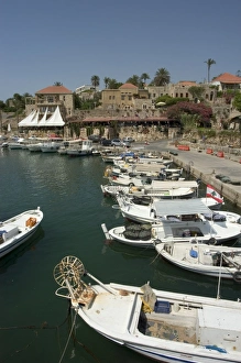 Lebanonese Prints: Boats in old port harbour