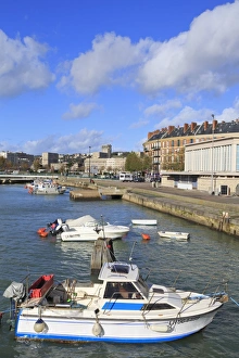Normandie Prints: Boats in Saint Francois Quarter, Le Havre, Normandy, France, Europe