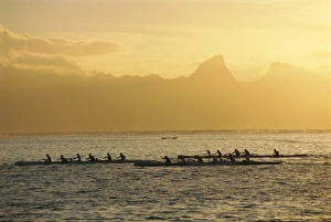 Polynesia Prints: Boats at sea