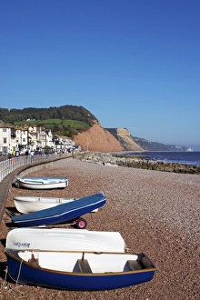 Sidmouth Prints: Boats on Sidmouth Beach, Devon, England, United Kingdom, Europe