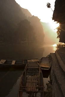 Rowing Boat Prints: Boats at sunrise