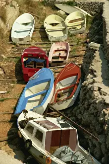 Hvar Island Prints: Boats, Sveta Nedelja, Hvar Island, Croatia, Europe