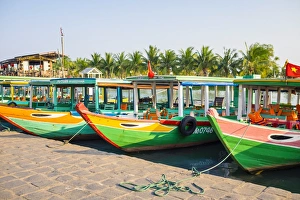 Rope Prints: Boats on the Thu Bon River, Hoi An, Quang Nam Province, Vietnam, Indochina, Southeast Asia