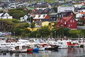 Torshavn Prints: Boats in Torshavn, Faroe Islands, Kingdom of Denmark, Europe