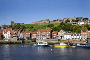 Whitby Prints: Boats in the Upper Harbour below St