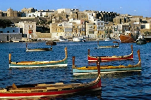 Valetta Prints: Boats in Valetta harbour