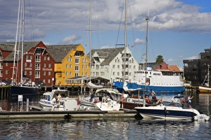 Store House Prints: Boats and warehouses on Skansen Docks, Tromso City, Troms County, Norway