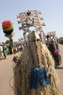 Bobo masks during festivities, Sikasso, Mali, Africa