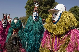 Bobo masks during festivities, Sikasso, Mali, Africa