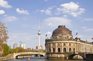 Images Dated 20th April 2010: The Bode Museum, Museum Insel, UNESCO World Heritage Site, with the TV Tower in the background