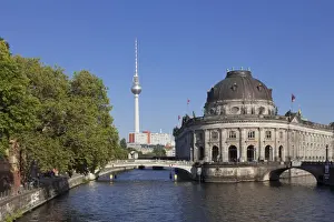 Tv Tower Prints: Bode Museum, Museum Island, UNESCO World Heritage Site, Spree River, TV Tower, Mitte