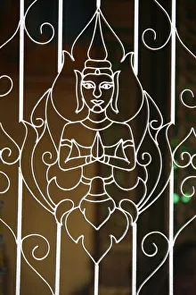 Ironwork Prints: Bodhisattva at Wat Si Muang, Vientiane, Laos, Indochina, Southeast Asia, Asia