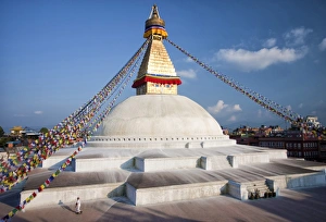 Bodhnath Stupa (Boudhanth) (Boudha), one of the holiest Buddhist sites in Kathmandu