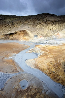 Boiling Prints: Boiling mud pools and stream at Seltun