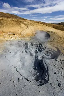 Mineral Prints: Boiling mudpools in geothermal area on Reykjanes Peninsula, near Keflavik