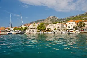 Croatian Prints: Bol Town and the crystal clear Adriatic Sea off Brac Island