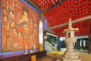 Typically Korean Prints: Bongeun-sa Temple, Seoul, South Korea, Asia