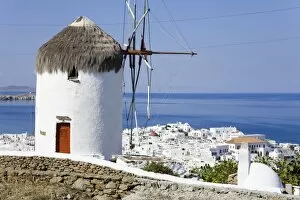 Thatch Collection: Bonis Windmill at the Folklore Museum in Mykonos Town, Island of Mykonos, Cyclades, Greek Islands