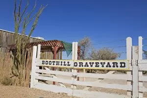 Images Dated 25th March 2009: Boothill Graveyard Gate, Tombstone, Cochise County, Arizona, United States of America