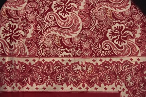 Fabrics Prints: Border of batik cotton cloth, Java, Indonesia, Southeast Asia, Asia