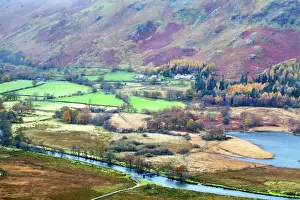 Borrowdale Prints: Borrowdale in autumn from Surprise View in Ashness Woods near Grange